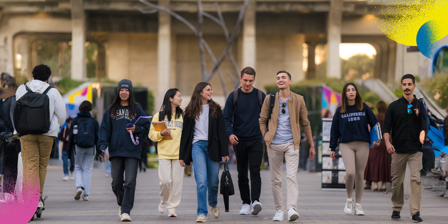 Students walking on campus